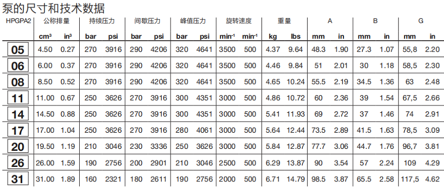 HPGPA2邦貝Bondioli齒輪泵技術(shù)數(shù)據(jù)